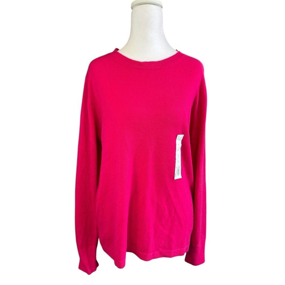 Croft & Barrow Sweater Size L Fuchsia Pink Lightweight Extra Soft Women's NWT